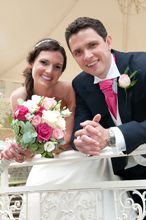 Wedding Photography  Bride and groom balcony